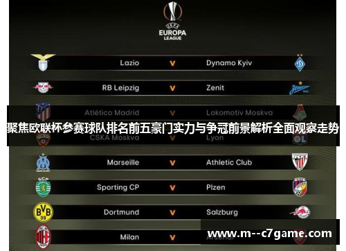 聚焦欧联杯参赛球队排名前五豪门实力与争冠前景解析全面观察走势
